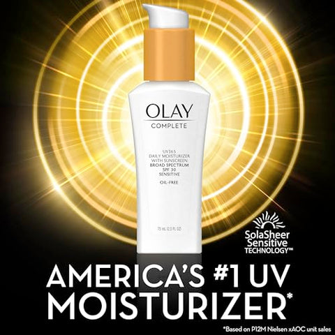 Hidratante Facial Defesa Diária Completa com Protetor Solar, FPS30, Pele Sensível, 75ml (Pack com 2) - Olay