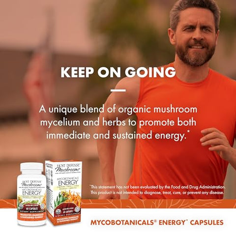 MycoBotanicals Energy* Cápsulas – Energia | Potencialize sua vitalidade com a marca líder em cogumelos medicinais - Host Defense