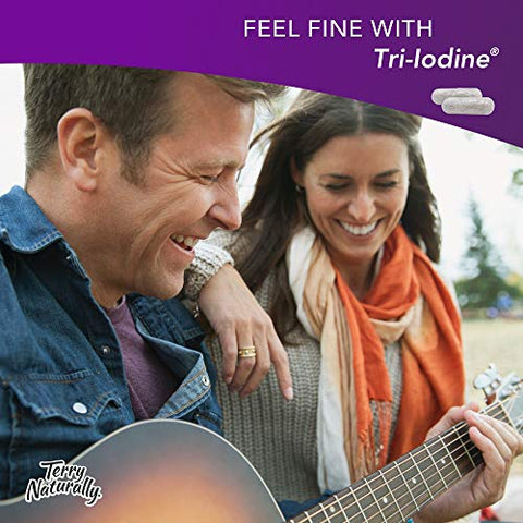 Tri-Iodine 25 mg – 25000 mcg Iodo, 60 Cápsulas Veganas – Equilíbrio Hormonal, Estimula o Seio - Terry Naturally