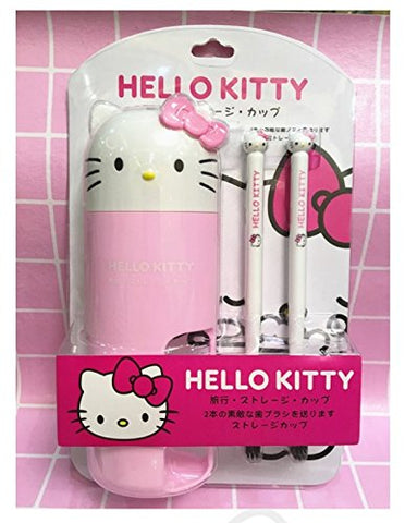 Hello Kitty Toothbrush - Conjunto Hello Kitty Escova de Dentes e Copos (Infantil a Adulto) (Branco) – Ideal para Cuidados Dentários