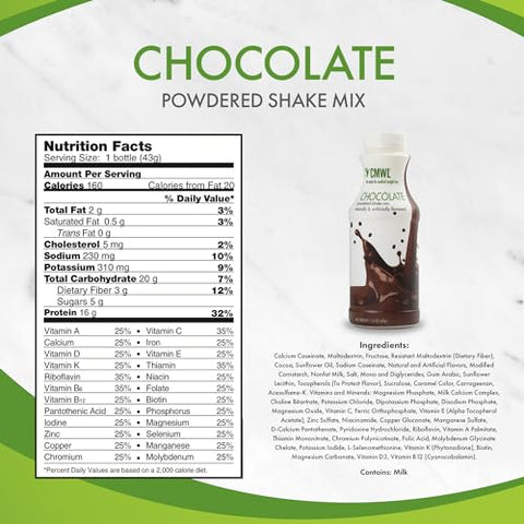 CMWL - Chocolate em Pó para Shake Proteico | Substituto de Refeição | Gerenciamento de Peso | 160 Calorias, 16g Proteína, 24 Vitaminas