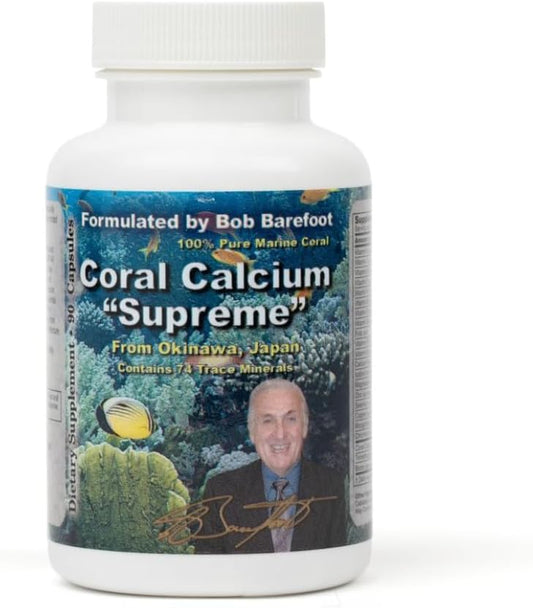 BOB'S BEST - Bobs Best Coral Calcium Supreme I – Cálcio de Coral Marinho Puro 100%, 74 Minerais Traços I 90 Cápsulas, Embalagem de 1 – Marca Bobs Best