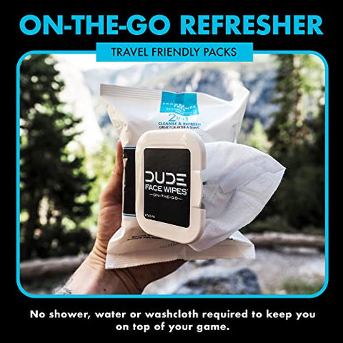 Lenços para Rosto e Corpo – 3 Pacotes, 90 Lenços – Lenços sem Fragrância com Sal Marinho - DUDE Wipes