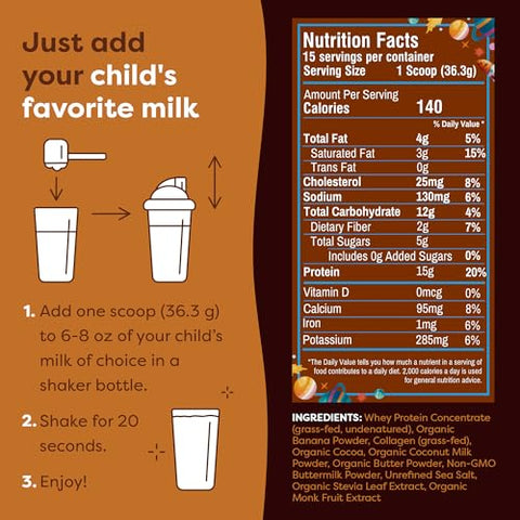 Smoothie Proteico All-In-One para Crianças (Galactic Brownie) – Alimentado com Grama - FlavCity