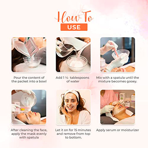 Conjunto Spa Máscara de Borracha Hidratante BRÜUN Peel-Off Jelly Mask – 10 Tratamentos (Ouro 24k, Lavanda, Kiwi, Hortelã-pimenta, Rosa Egípcia, Matcha, Camomila, Árvore de Chá, Jasmim)