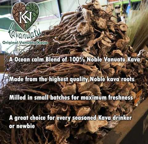 Kavanuatu - Vanuatu Kava em Pó Raiz de Kava Suplemento Herbal para Calma – 100g