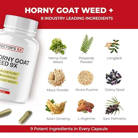 EPN Supplements - Horny Goat Weed 9X Ingredients | Aumente o Fluxo Sanguíneo e o Tamanho | Melhor Suplemento Masculino Recomendado #1