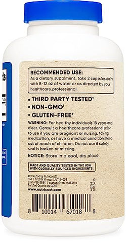 Cápsulas de Shiitake Orgânico 1000mg, 90 Porções – Certificado CCOF, Orgânico, Vegetariano, Sem Glúten, 500mg por Cápsula, 180 Cápsulas - Nutricost