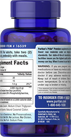 Puritan's Pride - Puritans Pride Neuro-ps (fosfatidilserina) – Branco, 60 Unidades (Pacote de 1) – Potencialize sua saúde cerebral com qualidade – Puritans Pride Neuro-ps (fosfatidilserina) Branco 60 Unidades