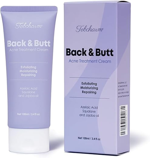 Tobcharm - Tratamento para Acne nas Costas, Tratamento para Acne nas Nádegas, Tratamento para Acne Corporal com Ácido Azelaico 100 ml, Ótimo para Homens e Mulheres, Tratamento para Cicatrizes de Acne, Acne Hormonal e Acne Cística