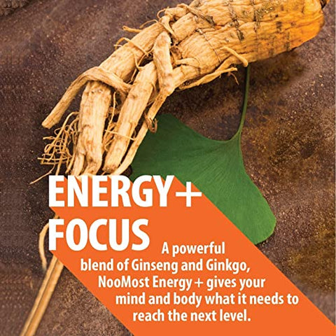NooMost - Ginseng Coreano Vermelho Autêntico Panax Ginkgo Biloba, 120 Cápsulas Veganas, Extrato de Raiz de Ginseng em Pó 1000mg (10%% Ginsenosides) Gingko Biloba 60mg, Energia e Concentração em Cápsulas