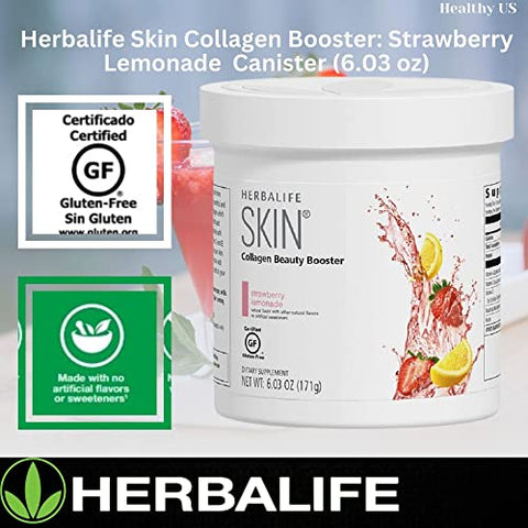 Skin Collagen Beauty Booster Limonada Morango 178g: Sem Sabor Artificial, Sem Adoçantes Artificiais, Sem Glúten - Herbalife