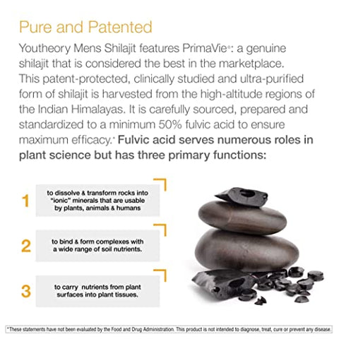 Shilajit – Cápsulas de 500 mg de Shilajit – Suplemento Energético – Suporta Resistência - Youtheory