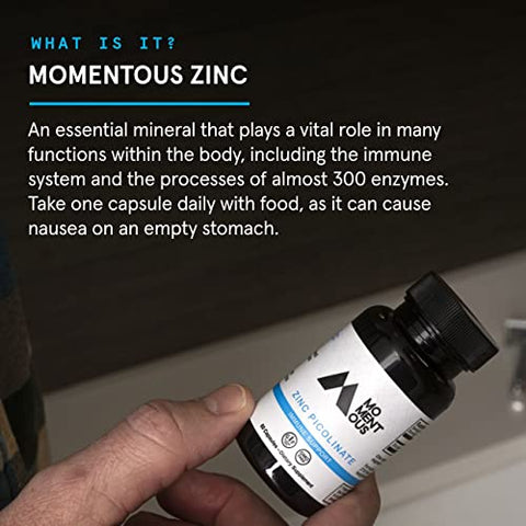 Zinc Picolinate 15mg – Reforço Imunológico – 60 cápsulas - Momentous