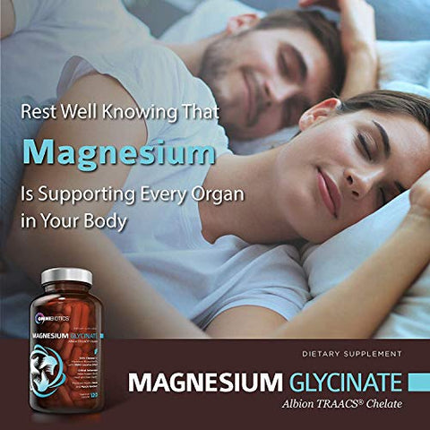 OmniBiotics - Suplemento de Magnésio Glicinato Albion TRAACS Bisglicinato Puro – 200 mg – 120 Cápsulas Vegetarianas