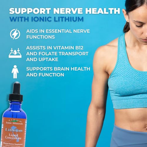 Gotas de Cloreto de Lítio Líquido, Promove Saúde Cerebral, Suporte Cognitivo, Auxilia em Vitamina B12 e Folato - Eidon Ionic Minerals