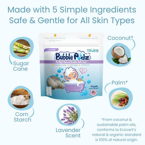 Bubble Podz Banho de Espuma para Bebê – Fórmula Suave e Natural | 100g - TruKid