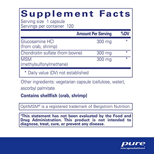 Glucosamina Condroitina com MSM – Suporte para a Saúde das Articulações - Pure Encapsulations