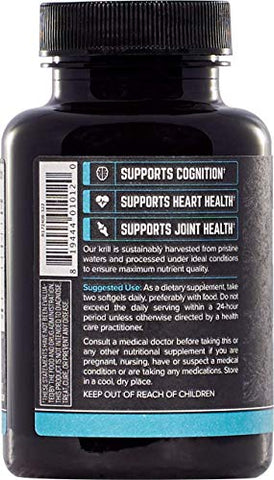 Óleo de Krill Antártico – 1000mg Por Porção – Sem Cheiro ou Sabor de Peixe – Rico em Ômega-3, EPA, DHA, Astaxantina – Embalado com Benefícios para a Saúde - ONNIT