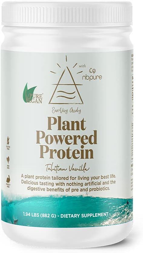 Earthy Andy Proteína Vegetal em Pó, Sem Glúten, Não-OGM, Cruelty Free, Sabor Baunilha, 30 Porções - nbpure