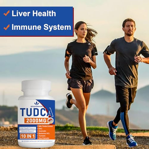 Spliferkou - Tudca Liver Support 2000mg – Suplemento para o Fígado com Sais Biliares, Cardo de Leite e Nac – 60 Cápsulas para 30 Dias – Suporte para o Fígado, Desintoxicação e Sistema Imunológico