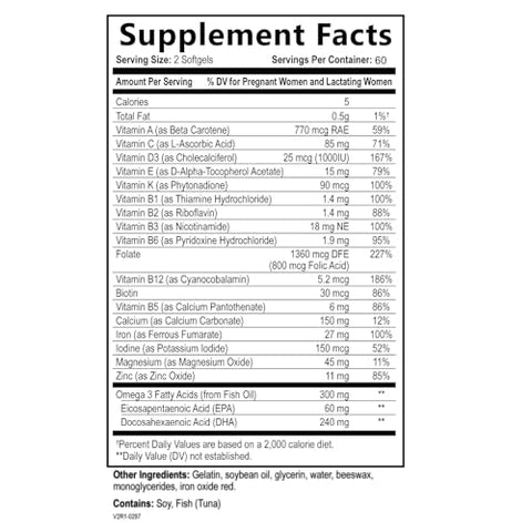 Built by Nature - Vitaminas Pré-Natais para Mulheres – Multivitamínico com DHA, Ácido Fólico, Vitamina C, B12, Ferro