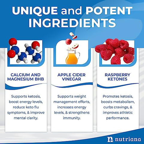 Nutriana - Keto BHB Cetonas Exógenas para Homens – Aumente a Queima de Gordura e Energia