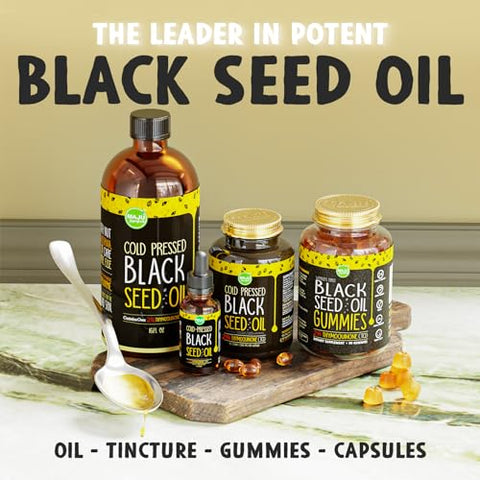 Maju Superfoods - Óleo de Semente de Cominho Preto MAJU 473ml: 3X Timoquinona, Extraído a Frio, 100%% Óleo de Semente de Nigella Sativa Turco (Melhor que Orgânico), Não-OGM, 100%% Óleo Puro de Semente de Cominho Preto Líquido, Vidro