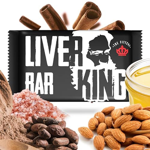 The Fittest Ever - Barra Nutricional Liver King – Keto, Gorduras Essenciais, Creatina, Eletrólitos, Proteína, Sem Glúten – Energia – 45g – Pacote com 12 unidades