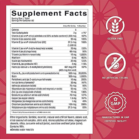 Celebrate Bariatric Supplements - Celebrate Vitamins Multi-Complete Chewables – Multivitamínico Diário para Bariátrica com 60mg de Ferro para Gastrectomia em Sleeve