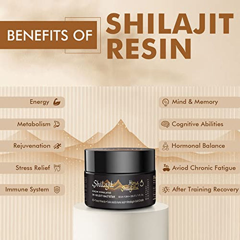 Hima Shilajatu - Shilajit Resina Pura do Himalaia – Grau Ouro 100% Pura com Ácido Fúlvico – Marca Shilajit