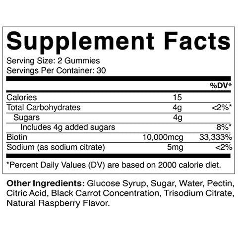 Gomas de Biotina 10.000 mcg para Cabelos e Pele Fortes - Vitamatic