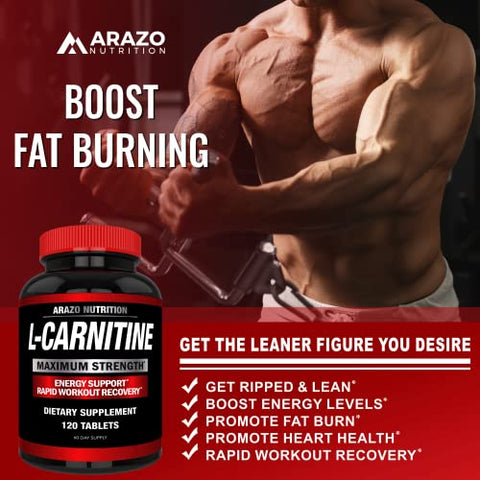 Arazo Nutrition - L-Carnitina 1000mg com Cálcio para Metabolismo Acelerado e Ganho Muscular –