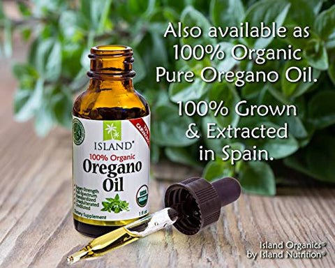 Island Nutrition - Óleo de Orégano Cápsulas Orgânicas – Super Potente, Cultivado na Espanha, 90 cápsulas líquidas – Óleo de Orégano Orgânico com Entrega Aprimorada (Aceite de Orégano)