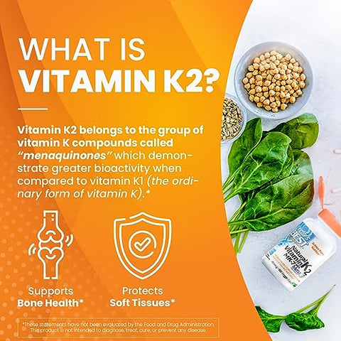 Doctor's BEST - Doctor’s Best Cápsula de Vitamina K2 Mk-7 Natural, Suporte para a Saúde Óssea
