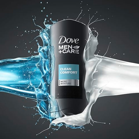 DOVE MEN + CARE - DOVE MEN CARE Sabonete Líquido Corpo e Rosto Clean Comfort 4 Unidades para uma Pele Mais Saudável e Forte Limpa Efetivamente as Bactérias Enquanto Nutre Sua Pele, 532 ml