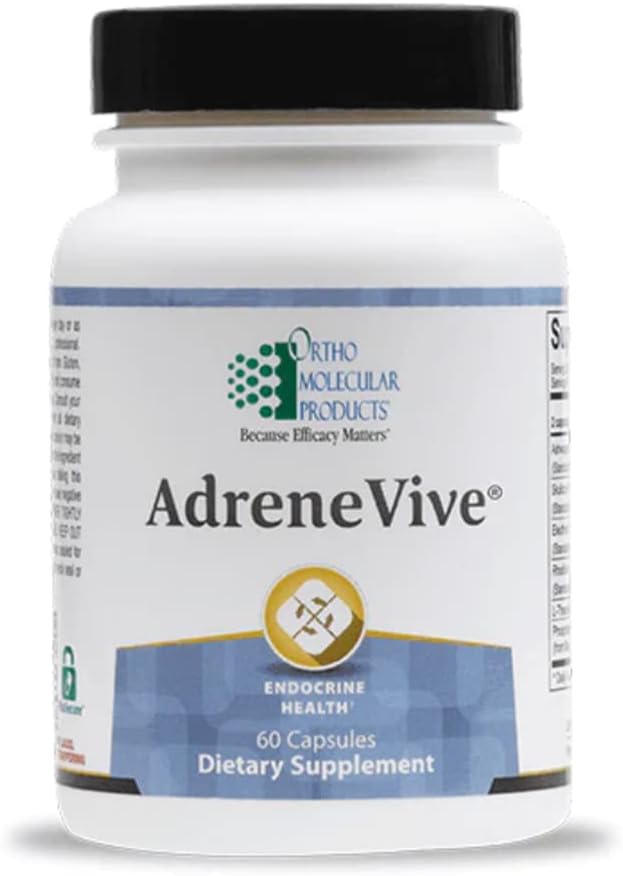 Ortho Molecular Products - AdreneVive 5A – 60ct | Fórmula Avançada para Energia e Bem-Estar | 60 Cápsulas