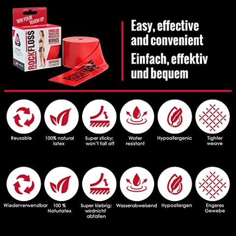 RockTape - Rocktape RockFloss Tack – Faixa de Mobilidade para Recuperação Muscular, Alívio de Dores Musculares, 2