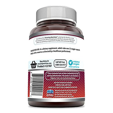 Amazing Nutrition - Amazing Formulas Quercetin 500mg 120 Cápsulas Vegetais – Não-OGM – Sem Glúten – Suporte à Saúde Geral