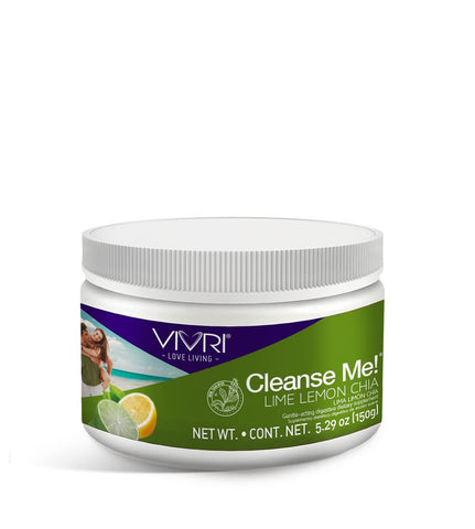 Cleanse Me! Sabor Limão e Chia | 30 Porções | Aloe Vera, Fibra de Nopal, Prebióticos | Detox Natural | Solução de Desintoxicação Natural | Sem Açúcar Adicionado | Suporta a Digestão e - VIVRI