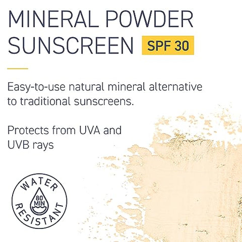 FPS 30 Pó Mineral Protetor Solar, Translúcido, Recarregável, Amplo Espectro, Resistente à Água, Proteção Facial para Todos os Tons de Pele - Brush On Block