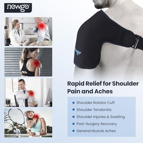 Bolsa de Gelo para Ombro – Terapia Fria para Manguito Rotador, Indicada para FSA ou HSA – Envoltório de Gelo para Ombro, Alívio da Dor, Recuperação Pós-Cirúrgica, Inchaço, Tendinite – 100% Eficaz - NEWGO