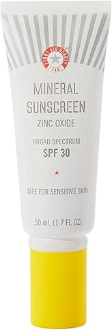 Protetor Solar Mineral First Aid Beauty – Óxido de Zinco, Amplo Espectro, FPS 30 – Proteção Solar sem Resíduos Brancos – 50g