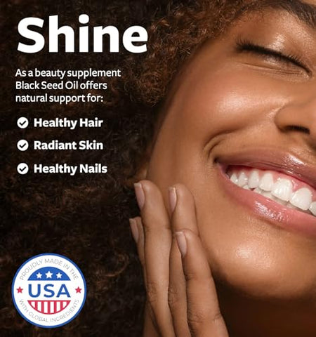 Healths Harmony - Óleo de Semente Negra – 120 Cápsulas Softgel para Saúde da Pele (Não-OGM)