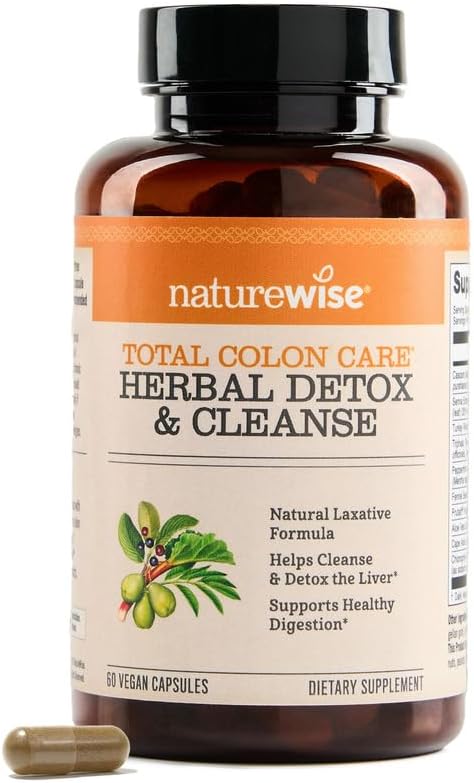 NatureWise - Naturewise Total Colon Care Herbal Cleanse – Limpeza Herbal com Prebióticos e Botânicos | 100% Natural | Marca Naturewise