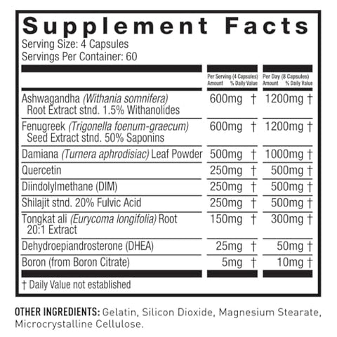 JYM Supplement Science - Alpha JYM X Otimização Avançada de Hormônios, Vitalidade, Otimização, DHEA, Ashwagandha, Boro, Shilajit, Feno Grego, Eurycoma, Damiana, Quercetina, DIM, Ciência Suplementar JYM