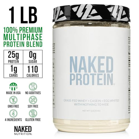 Naked Nutrition - Blend de Proteína em Pó Naked – Ovo, Whey e Caseína, Sem Sabor – 500g