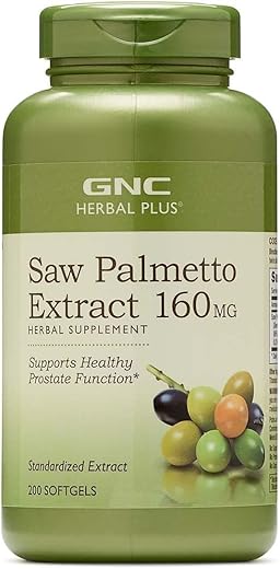 Herbal Plus Extrato de Saw Palmetto 160mg, 200 Cápsulas, Suporte à Saúde da Próstata - GNC