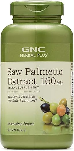 Herbal Plus Extrato de Saw Palmetto 160mg, 200 Cápsulas, Suporte à Saúde da Próstata - GNC