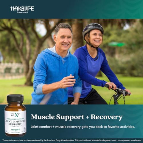 HAKA Life Nutrition - GLX3 Ômega-3 Extra Forte | Óleo de Mexilhão de Lábios Verdes da Nova Zelândia – Conforto, Flexibilidade, Recuperação Muscular – ETA EPA DHA Ômega 3 – 60 cápsulas